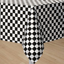 Mountclear 6-Pack Premium Gingham Checkerboard Disposable Plastic Tablecloths 54" x 108" Rectangle Table Cover (Black/White)