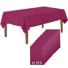 Mountclear Disposable Plastic Tablecloths for Parties [Pack of 12] 54x108” Rectangle Table Cover for Indoor & Outdoor Tables- Waterproof Tablecloth for Birthdays, Weddings, Parties [Hot Pink]