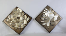 TWG Metal Wall Art Modern Wall Sculptures: Dahlia Flowers - Twin Pack - Silver