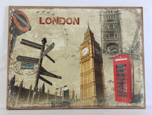 London - On a decorative wood wall sign