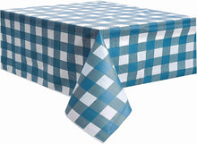 Mountclear 6-Pack Premium Gingham Checkerboard Disposable Plastic Tablecloths 54" x 108" Rectangle Table Cover (Black/White)