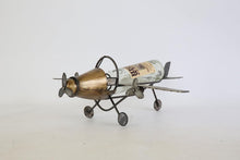 Vintage Holiday Gifts Metallic Propeller Engine Plane Single Bottle Wine Holder