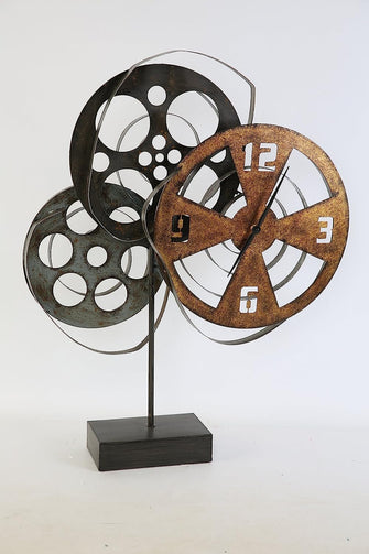 TWG Reel Clock Film Reel Standing Clock