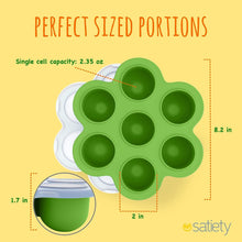 Silicone Baby Food Freezer Tray, Baby Food Storage Container, Microwave & Dishwasher Safe, for Homemade Baby Food, Fruit Purees & Vegetable and Breast Milk, by Satiety