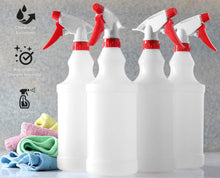 Pack of 4-32 Oz White Plastic Spray Bottle – Empty Spray Bottles for Cleaning Solutions - 100% Leak Proof with Mist Stream and Off Trigger Settings - for Home, Garden, Chemicals (4 Pack 32 Oz)