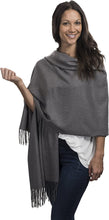 Cashmere and Class Large Soft Cashmere Woven Scarf Wrap Womans Winter Shawl Gift Box (White), 78x28