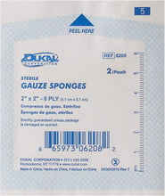 Dukal 6208 Premium White 8 Ply 2" x 2" Sterile Gauze Sponges (DKL6208) Category: Bandages and Dressings