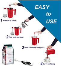 French Press Coffee & Tea Maker, Stainless Steel, Double Walled & Insulated ,34 Oz. With Multi-Screen System