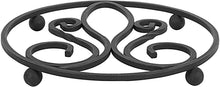 Spectrum Diversified Patrice, Heat-Resistant Steel Dining Protector Classic Metal Trivet Table, Holds Hot Pots & Cast Iron Cookware, Fleur de Lis Kitchen Decor, Black