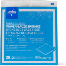 Medline Gauze Sponge Sterile 12 Ply, 50 Count