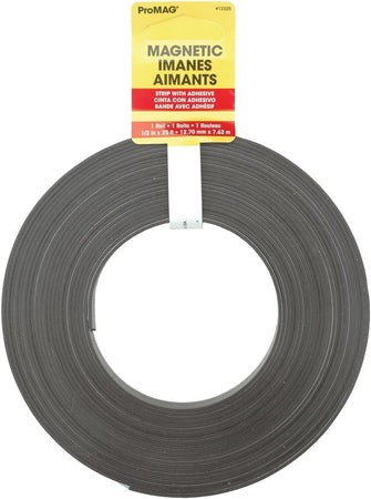 Magnum Magnetics Corp Adhesive Magnetic Strip, 1/2-Inch x 25-Feet