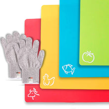 Durable Plastic Cutting Board Set, Chopping Board Plastic, for Vegetable Meat or Cheese | Dishwasher Safe | Pair of MD Protective Gloves