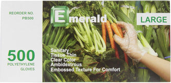 Emerald PB500-B Polyethylene Gloves - Large