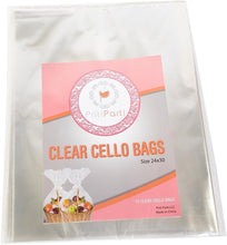 10 Pcs Clear Cellophane Bags - 1.2 MIL Glossy Cello Bag for Gift Basket Packaging High Quality Transparent Extra Large for Birthday Parties Wedding Favors Bridal Showers - by Priti Parti (24x30)