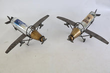 Vintage Holiday Gifts Metallic Propeller Engine Plane Single Bottle Wine Holder