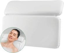 Richards 2 Panel Spa Bath Pillow-Luxurious Dual-Padded Neck, Shoulder and Back Support for Bathtub Jacuzzi, and Hot Tub-Slip-Resistant, Waterproof Vinyl Cover- White11” x 14.6
