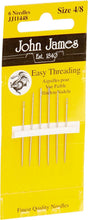 Colonial JJ114-48 Easy Threading Calyxeye Hand Needles, 4/8 6/ , Silver