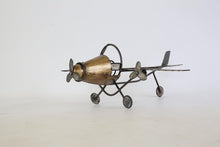 Vintage Holiday Gifts Metallic Propeller Engine Plane Single Bottle Wine Holder