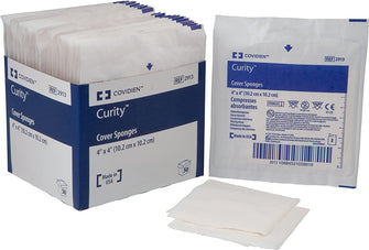 Covidien 2913 Curity Cover Sponge, Sterile 2's in Peel-Back Package, 4" x 4" (Pack of 50)