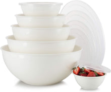 Set of 6 - Mixing Bowls with Lids Set- Plastic Mixing Bowl Set for Prep – Stackable Mixing Bowls for Kitchen – Bowls with Lids Microwave & Dishwasher Safe – BPA Free – Great for Cooking Serving Salads, Snack, Fruits