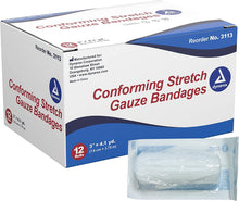 Dynarex Stretch Gauze Bandages, Sterile, 3" x 4.1 yards, 96/cs