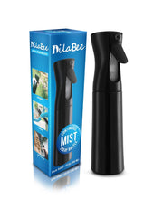 DilaBee Continuous Mist Empty Black Spray Bottle For Hair - Salon Quality 360 Water Misting Sprayer - Pressurized Aerosol Stylist Spray Mister BPA Free (10 Oz)