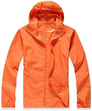 Wealers Compact Lightweight Thin Jacket Uv Protect+Quick Dry Waterproof Coat, Rain Jacket for Men, with Small Carry Bag (Orange, Small)