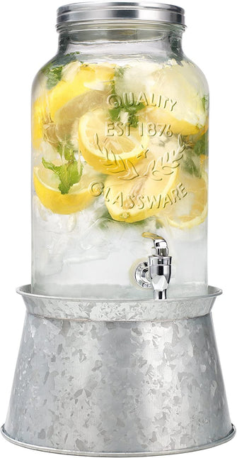 He 1.5 Gal Beverage Dispenser with Galvanized Base