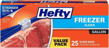 Hefty Freezer Slider Bags, Gallon 25ct. (Pack of 6)