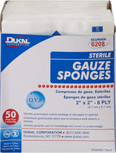 Dukal 6208 Premium White 8 Ply 2" x 2" Sterile Gauze Sponges (DKL6208) Category: Bandages and Dressings