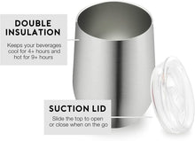 Netko wine tumbler | Double Walled Insulated Wine Tumbler with Lid | 12 oz tumbler Rustproof & Unbreakable Design ( Stainless Steel )