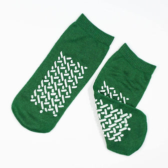 Slipper Socks Double Sided, Green - Medium - 48/Case