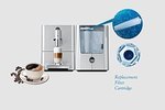 PureGreen Compatible Jura Blue Clearyl Coconut Shell Activated Water Filter Cartridges for Capresso 71445 Automatic Coffee Maker & Espresso Center Machines - Unbleached 3 Pack - for Home & Kitchen Use