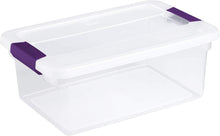 Sterilite 15-Quart Clearview Latch Box Storage Tote Container Storage 4PK, Purple