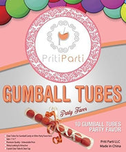 10 Pcs Clear Gumball Tubes - Fits Jumbo 1" Gumballs! - Ideal for Party Favors – Odorless Food Safe Crystal Clear Cap and Bottom – Multipurpose 1” x 7” Candy and Bead Tubes - by Priti Parti