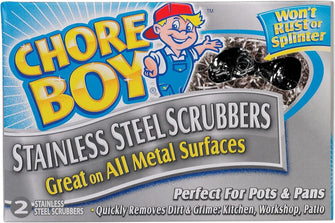 CHORE BOY 2 Count Stainless Steel Scrubbers, Assorted