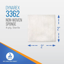 Dynarex Non-Woven Sponges, Sterile, Gauze Sponges, for Cleansing, Prepping and Dressing, Highly-Absorbent and with Less Linting, 2"x 2", 4 Ply, 1 Box of 50 Non-Woven Sponges