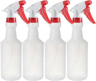 DilaBee Pack of 4-16 Oz Empty Plastic Spray Bottles – Plastic Spray Bottle for Cleaning Solutions - Mist Stream and Off Trigger Settings – Great for Home,Garden,Chemical