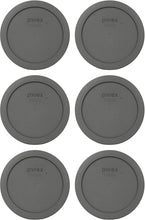 Pyrex 7201-PC Puddle Gray Round Plastic Food Storage Replacement Lids - 6 Pack