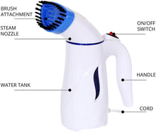 Home Garment & Fabric Handheld Steamer – Portable, Lightweight Design & Travel Size – Ultra Fast Heat Up – Ideal for Clothes, Curtains, Carpets – Spit Free – Auto Shut Off Safety Function Blue