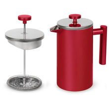 French Press Coffee & Tea Maker, Stainless Steel, Double Walled & Insulated ,34 Oz. With Multi-Screen System