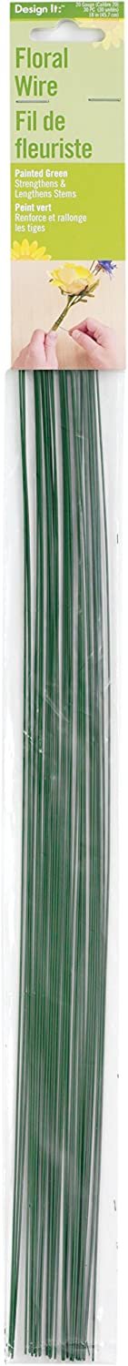 FloraCraft 30-Piece 20-Gauge Stem Wire, 18-Inch, Green