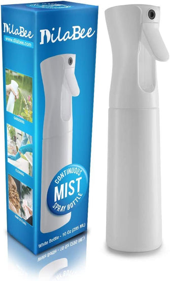 Continuous Mist Empty White Spray Bottle For Hair - Salon Quality 360 Water Misting Sprayer - Pressurized Aerosol Stylist Spray Mister (10 Oz)