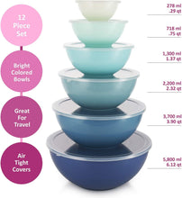 Set of 6 - Mixing Bowls with Lids Set- Plastic Mixing Bowl Set for Prep – Stackable Mixing Bowls for Kitchen – Bowls with Lids Microwave & Dishwasher Safe – BPA Free – Great for Cooking Serving Salads, Snack, Fruits