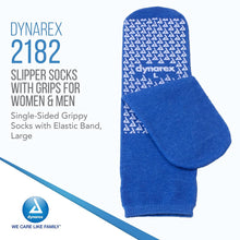 Dynarex Slipper Socks with Grips for Women & Men - Single-Sided Grippy Socks with Elastic Band, Anti-Slip Hospital Socks with Grippers - No Latex - Large, 48 Pairs per Case