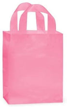 Frosted Plastic Gift Bags with Handle 8"x4"x10" 24 Pcs (Aqua)