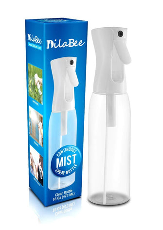 DilaBee Continuous Mist Empty Spray Bottle For Hair - Salon Quality 360 Water Misting Sprayer - Pressurized Aerosol Stylist Spray Mister BPA Free(16 Oz)