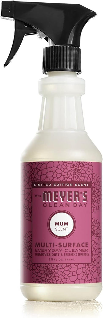 Mrs. Meyer's Clean Day Multi-Surface Cleaner Spray, Everyday Cleaning Solution for Countertops, Floors, Walls and More, Mum Scent, 16 Fl oz (Pack of 1)