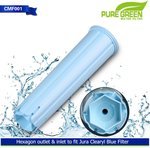 PureGreen Compatible Jura Blue Clearyl Coconut Shell Activated Water Filter Cartridges for Capresso 71445 Automatic Coffee Maker & Espresso Center Machines - Unbleached 3 Pack - for Home & Kitchen Use