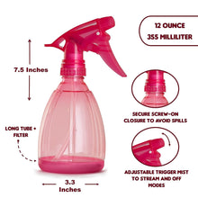 Nechtik Empty Spray Bottle 12 Oz - BPA Free Material - Leak Proof - For Multi Purpose Use Durable Adjustable Trigger Mist to Stream And Off Modes.
